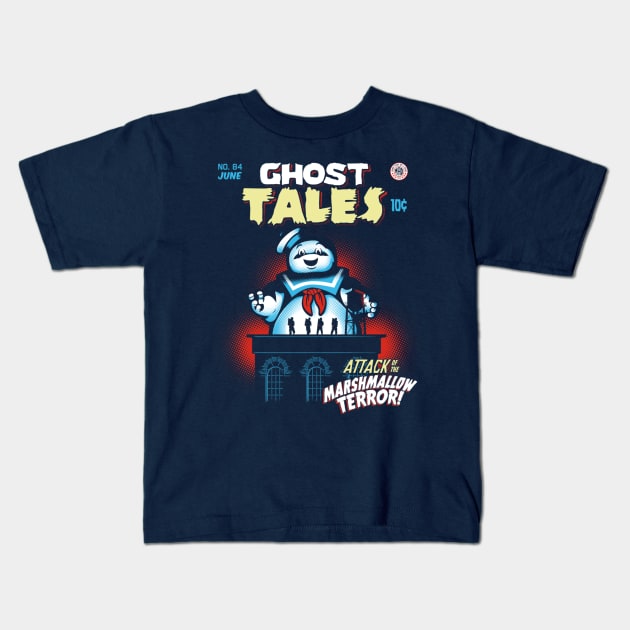 Marshmallow Terror Kids T-Shirt by mannypdesign